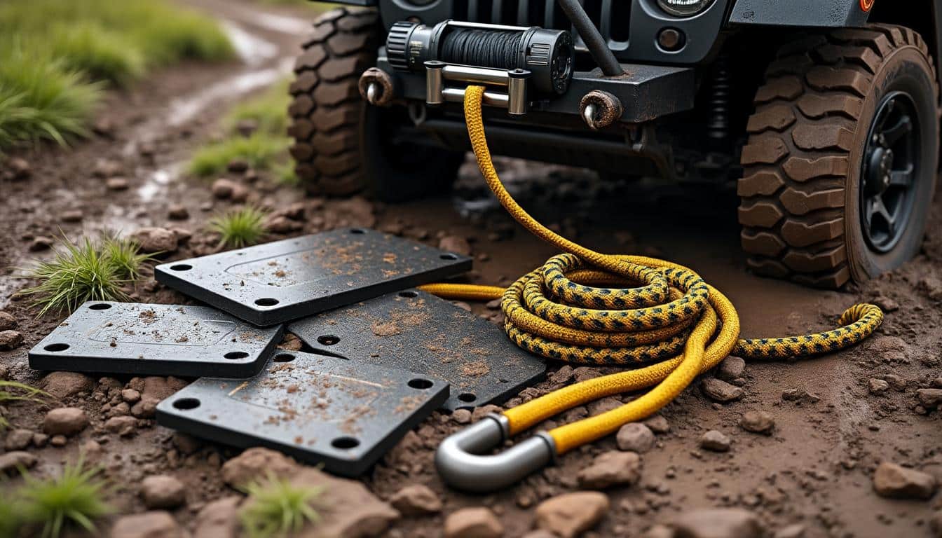découvrez les meilleurs treuils, plaques de désensablement et sangles, l’équipement essentiel pour libérer votre 4x4 enlisé en toute sécurité et efficacité.