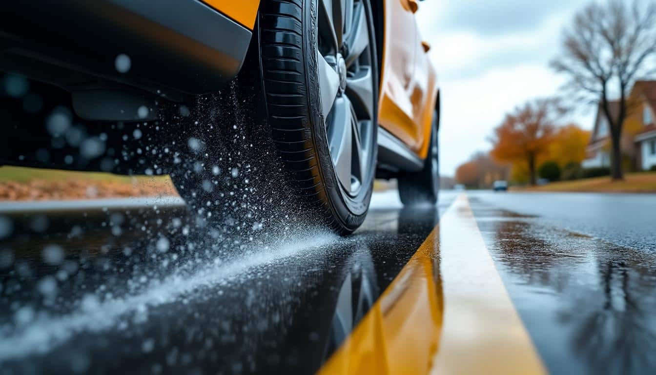assurez votre sécurité avec des pneus saison adaptés, garantissant une capacité de freinage d'urgence optimale en toutes conditions.