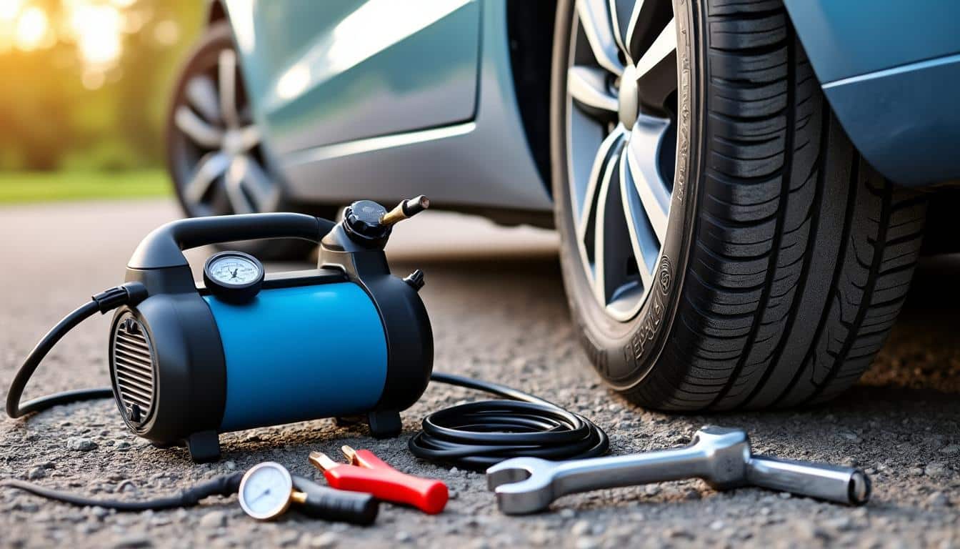 découvrez comment un compresseur d'air portatif devient un accessoire auto essentiel pour dépanner rapidement les crevaisons et assurer votre sécurité sur la route.