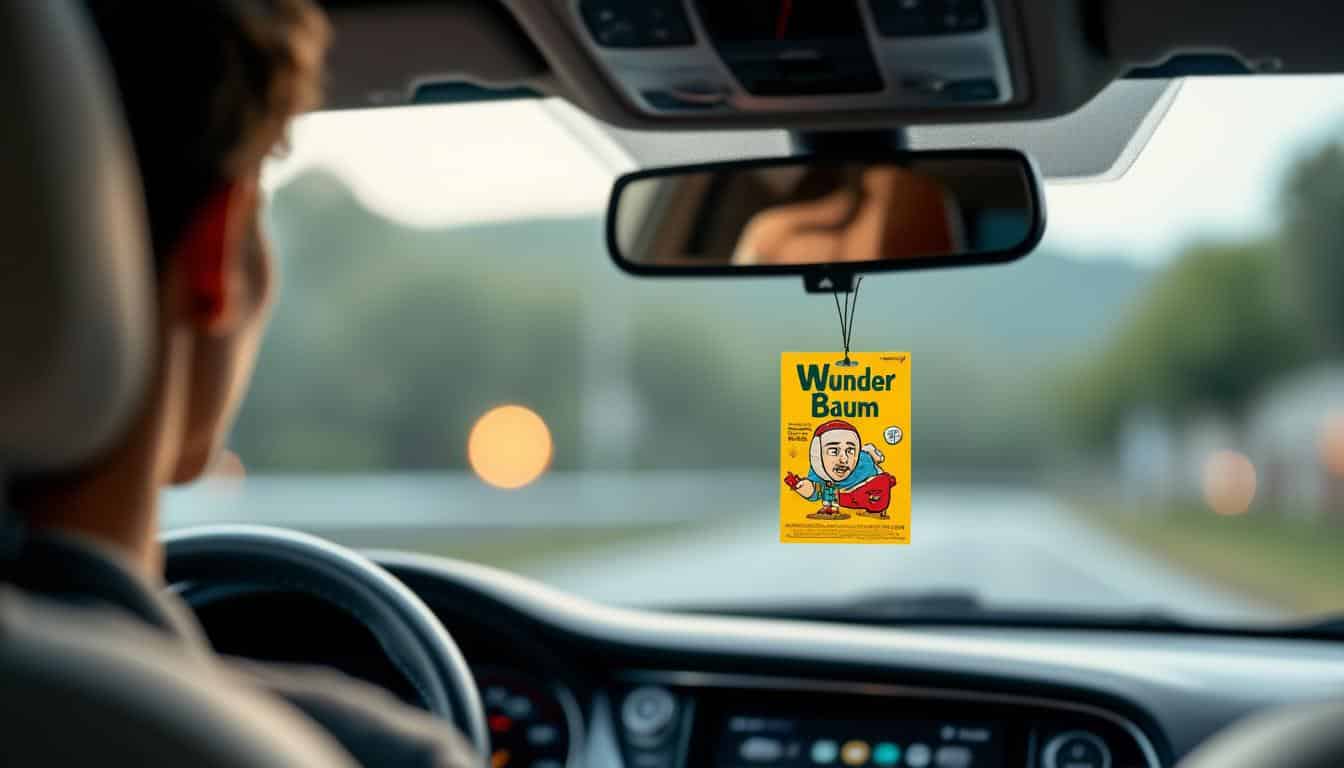 découvrez le mythique sapin désodorisant wunder-baum, l'accessoire auto incontournable accroché au rétroviseur pour parfumer agréablement votre voiture.