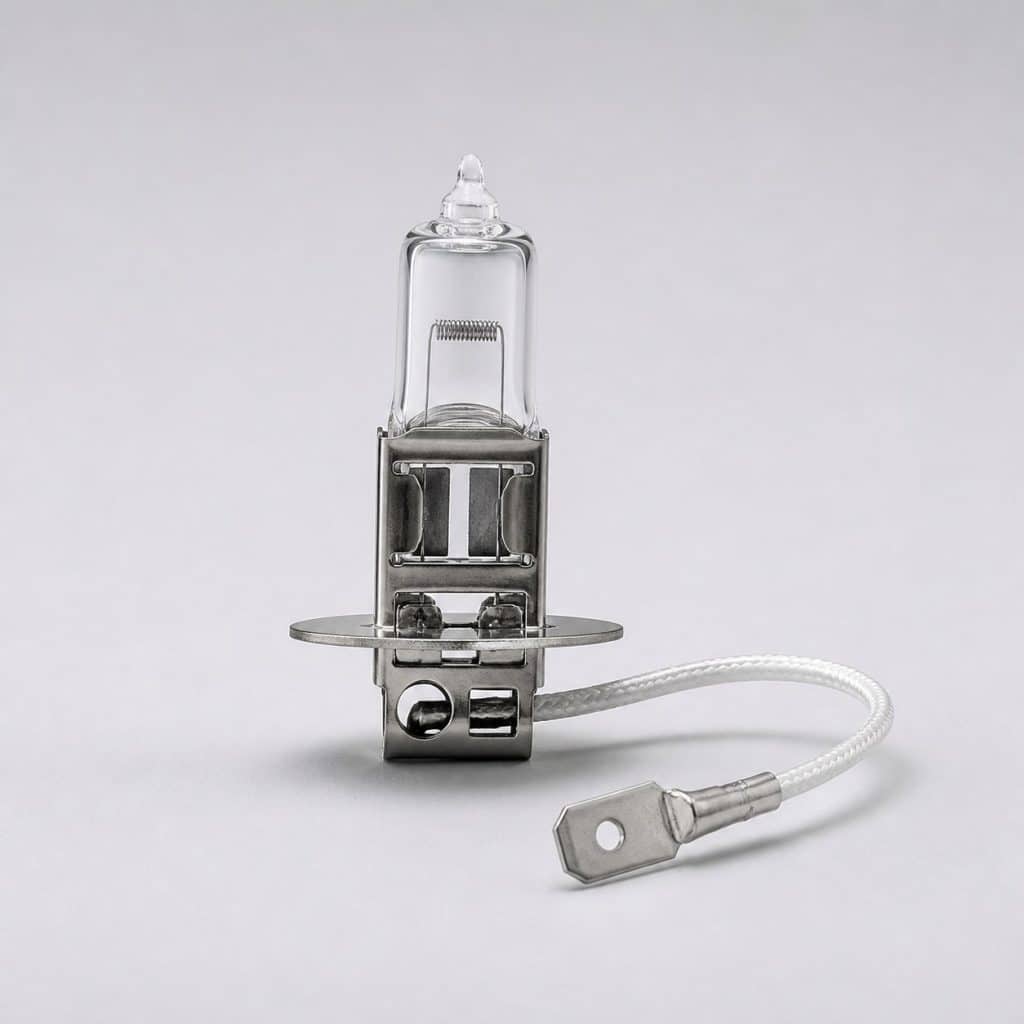 Ampoule H3 présenté sur fond clair