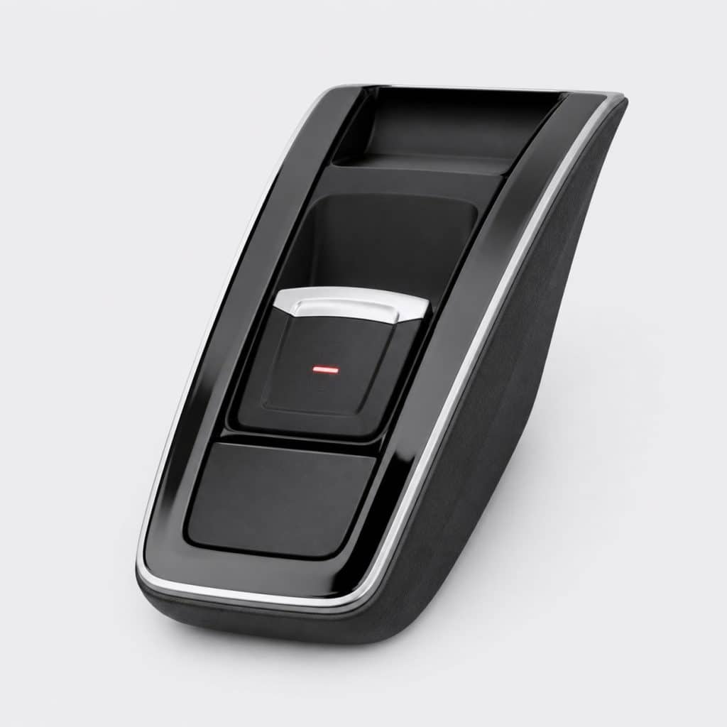 Commande électronique de frein de stationnement présenté sur fond clair