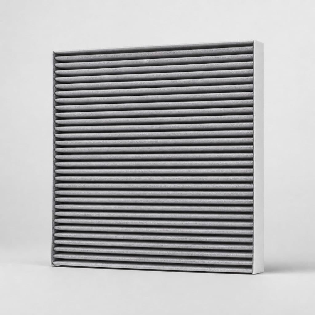 Filtre habitacle grand format présenté sur fond clair