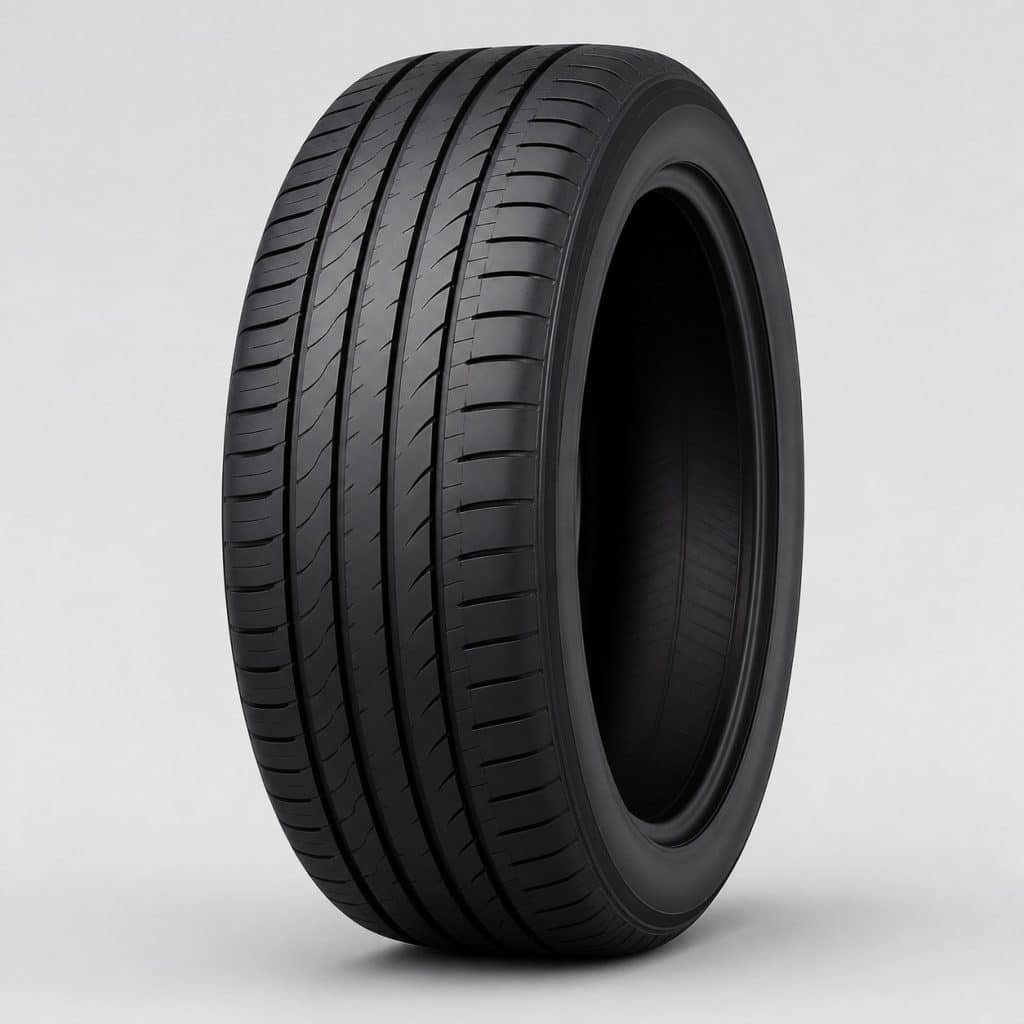 Pneu été 205/55 R16 présenté sur fond clair