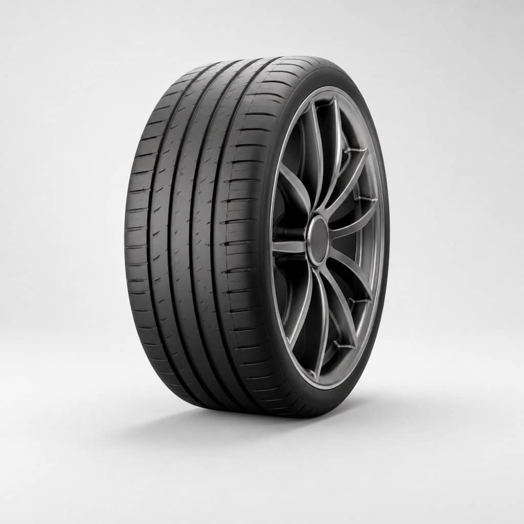 Pneu été 225/45 R17 présenté sur fond clair