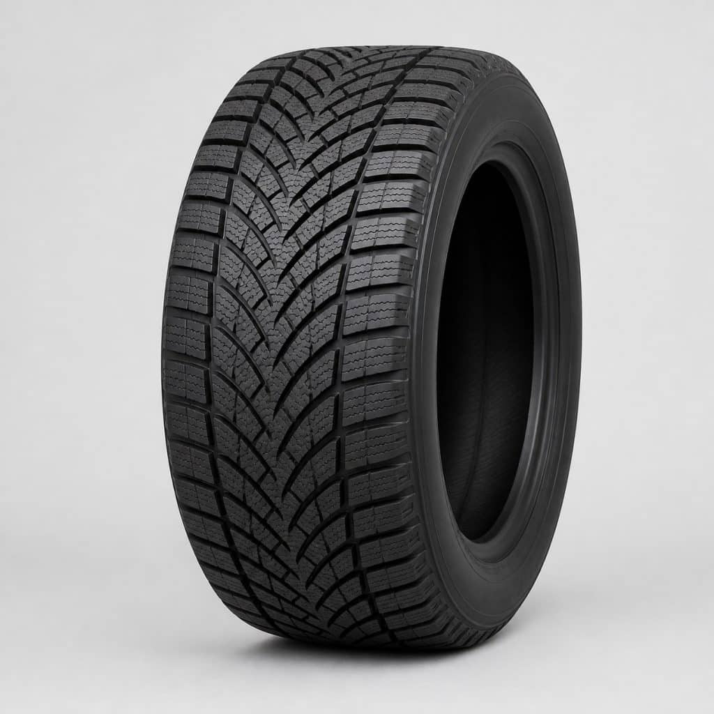Pneu hiver 215/60 R17 présenté sur fond clair